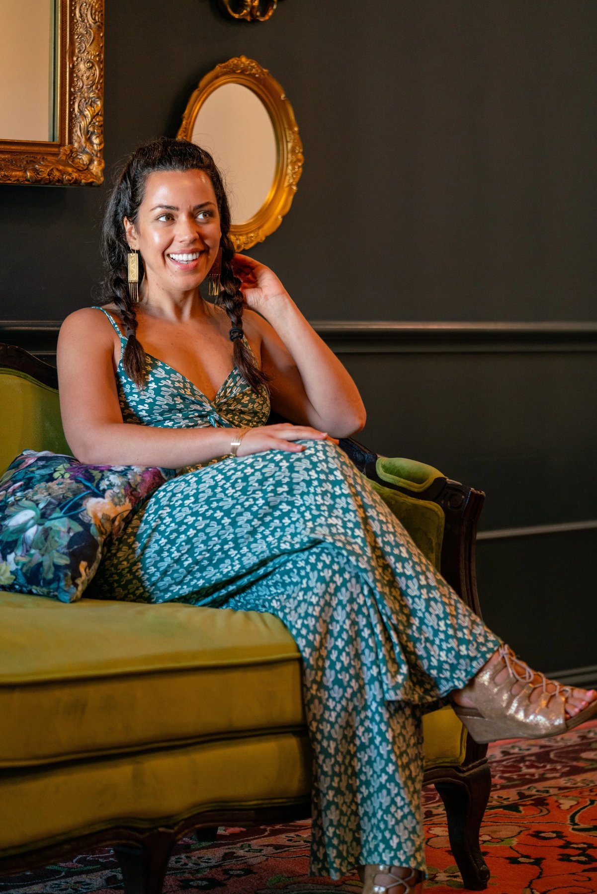 Editorial portrait on settee